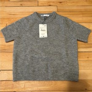 Zara short sleeve knit crop top
